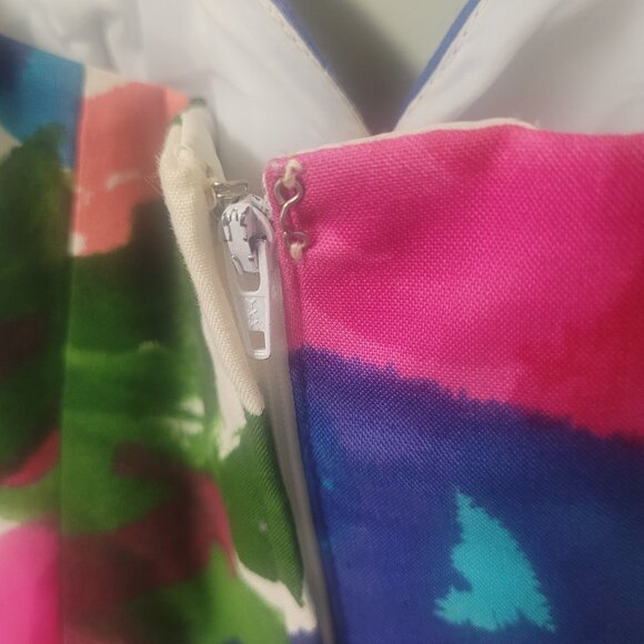 RARE Victor Costa Vintage 80s Floral strapless mini dress Size 4 - Picture 5 of 9